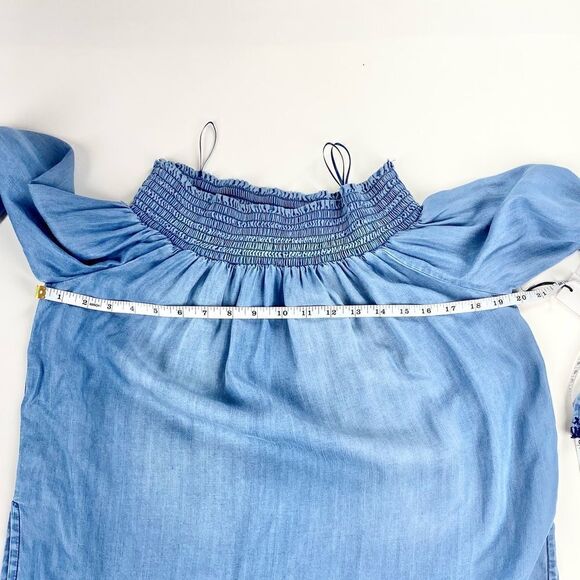 Dex off shoulder tencel chambray denim shirt S - Picture 11 of 12